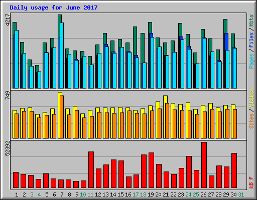 Daily usage for June 2017