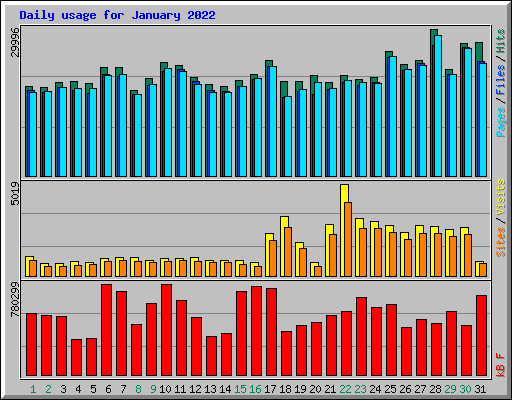 Daily usage for January 2022