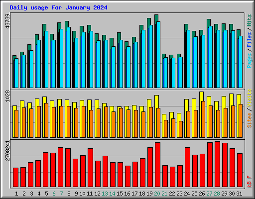 Daily usage for January 2024