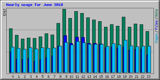 Hourly usage for June 2010