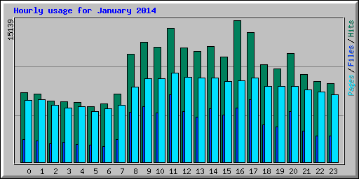Hourly usage for January 2014
