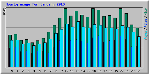 Hourly usage for January 2015