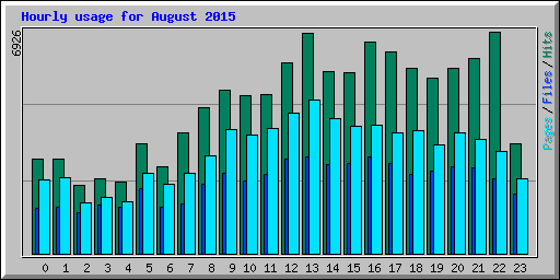 Hourly usage for August 2015