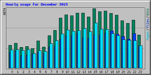 Hourly usage for December 2015