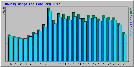 Hourly usage for February 2017