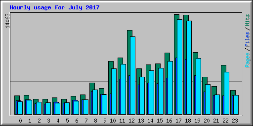 Hourly usage for July 2017
