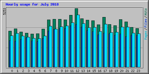 Hourly usage for July 2018