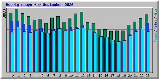 Hourly usage for September 2020