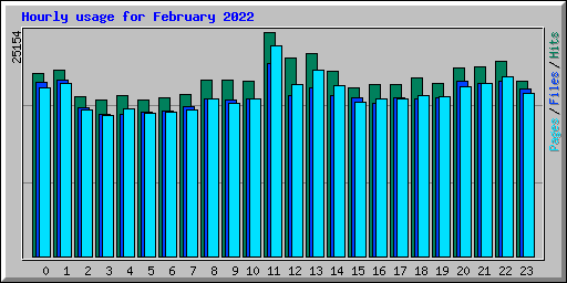 Hourly usage for February 2022