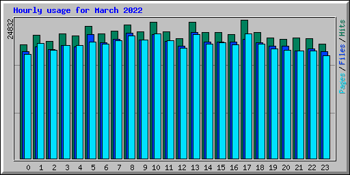 Hourly usage for March 2022