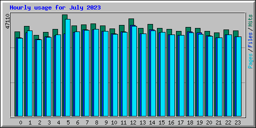 Hourly usage for July 2023